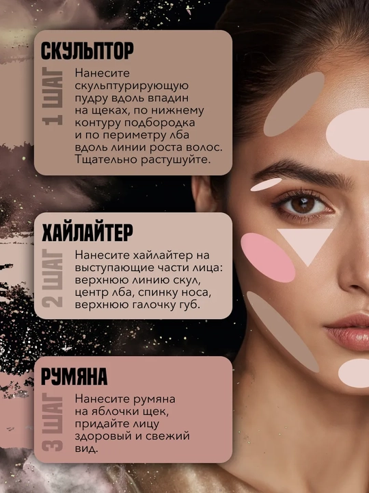 Набор для скульптурирования лица SCULPTING TRIO, тон 2