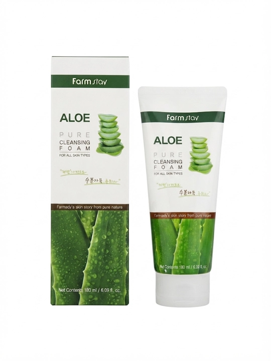 Farmstay Aloe Pure Cleansing Foam aloe veraga ega terini tozalovchi va namlantiruvchi (180 ml)