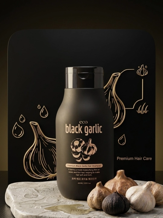 Шампунь для волос Black Eco Garlic  с экстрактом чёрного чеснока, 400 мл