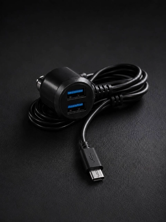 Зарядник от прикуривателя в машину для телефона, USB, micro-USB, с проводом, 24W - 