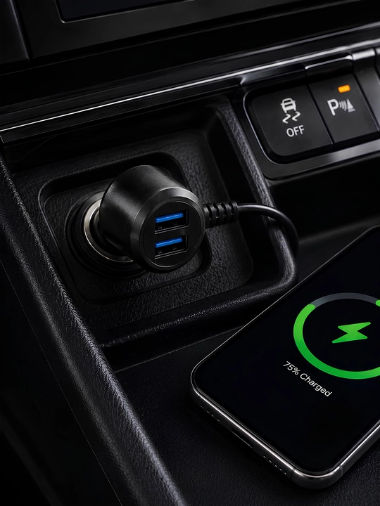 Зарядник от прикуривателя в машину для телефона, USB, micro-USB, с проводом, 24W