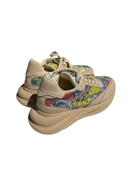 Кроссовки для девочек с фактурным принтом под змеиную кожу GREAT SHOES 1384