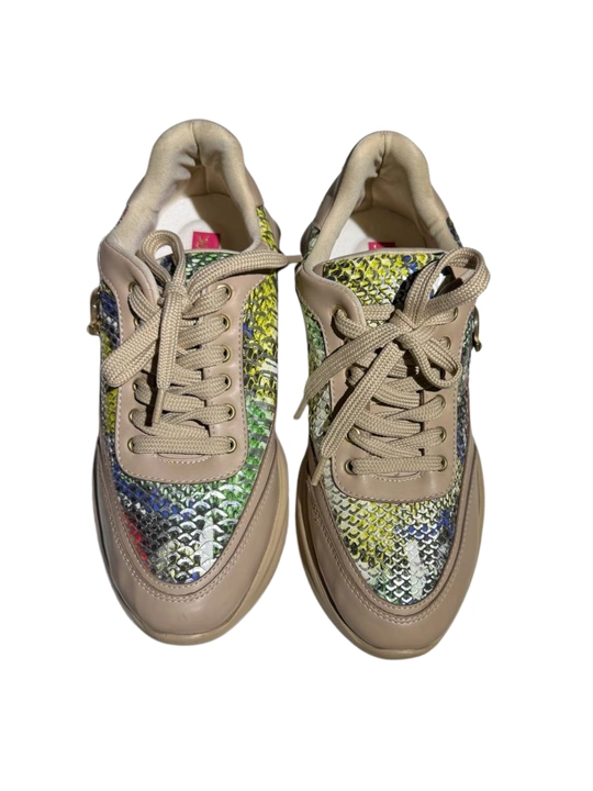 Кроссовки для девочек с фактурным принтом под змеиную кожу GREAT SHOES 1384