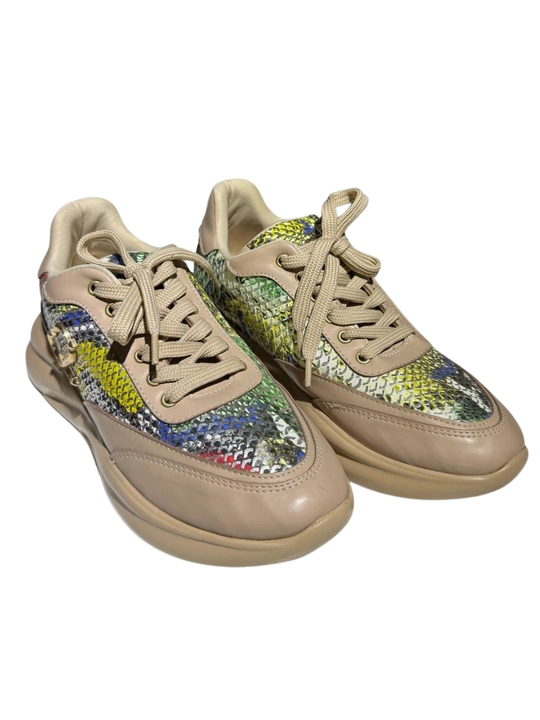 Кроссовки для девочек с фактурным принтом под змеиную кожу GREAT SHOES 1384