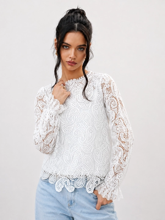 Женская блузка, школьная, офисная, белая, S-XL - 