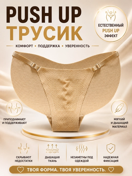 Push-up effektli korreksion trusiklar— qomatni tortuvchi yuqori belli choksiz ichki kiyim
