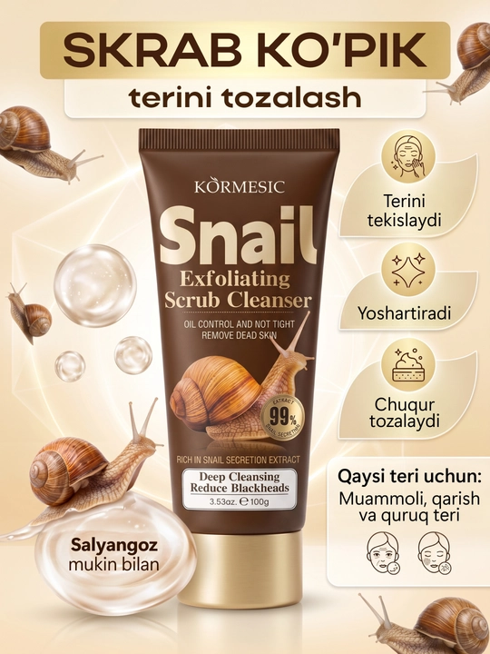 Musinli tozalovchi: teshiklarni toraytiradi va lifting beradi; yog‘ nazorat qiladi - 