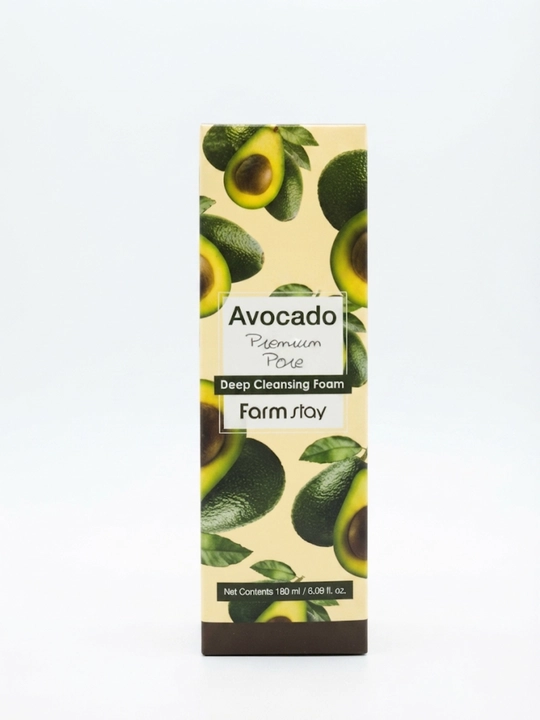 Avokado ekstrakti bilan boyitilgan, teshiklarni chuqur tozalovchi Farm Stay ko'pigi, 180 ml