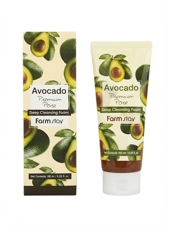 Avokado ekstrakti bilan boyitilgan, teshiklarni chuqur tozalovchi Farm Stay ko'pigi, 180 ml - 