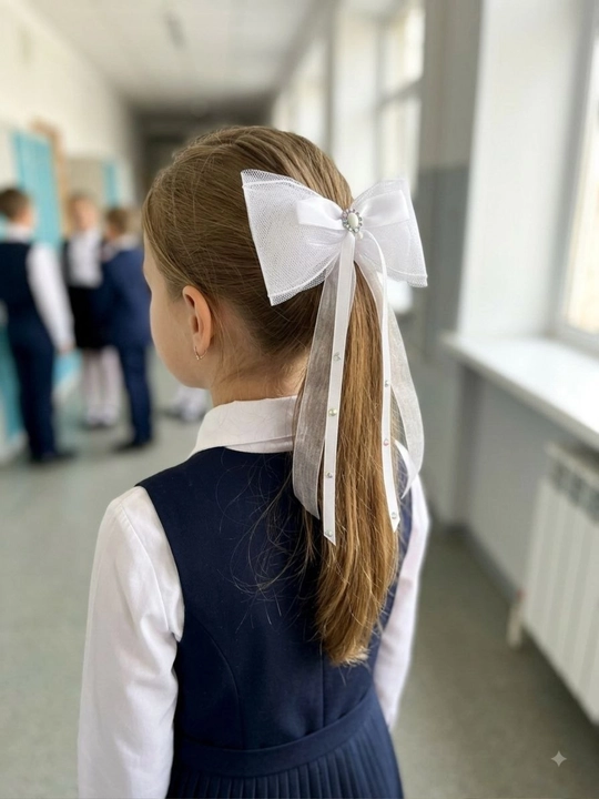 Школьные банты для девочек 2 штуки - 