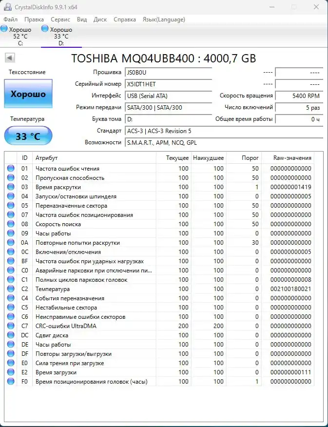 Внешний жесткий диск Toshiba Canvio Basics 4TB USB 3.2 Portable HDD