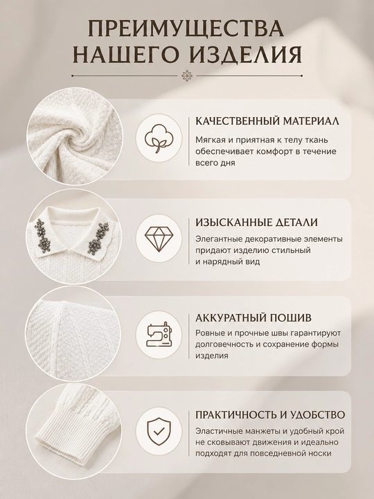 Вязаная кофта для девочек, 7–12 лет, белый джемпер с декоративным воротником