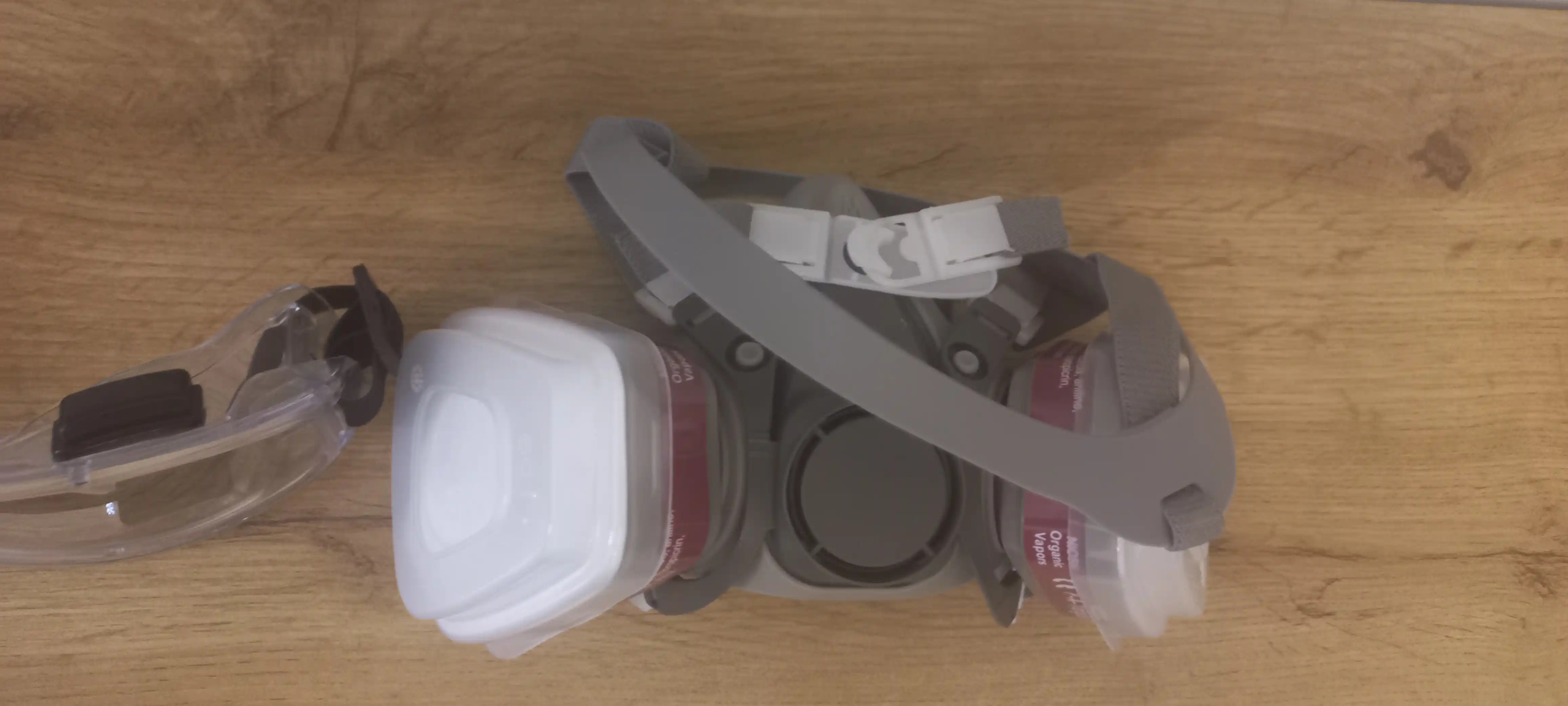 Respirator yarim niqobli, professional himoya ko'zoynagi bilan