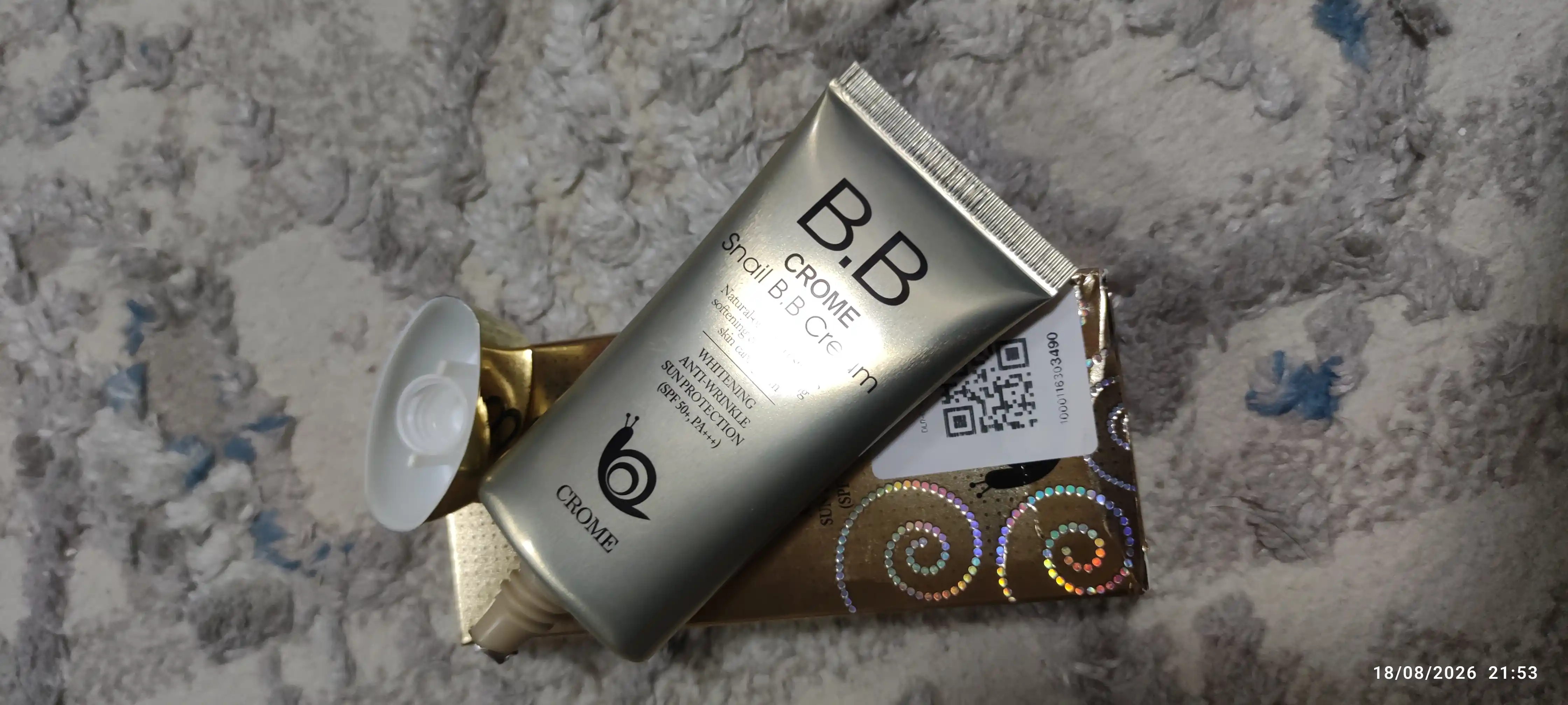 CROME SNAIL BB krem SPF50, с муцином улитки, отбеливающий тональный крем