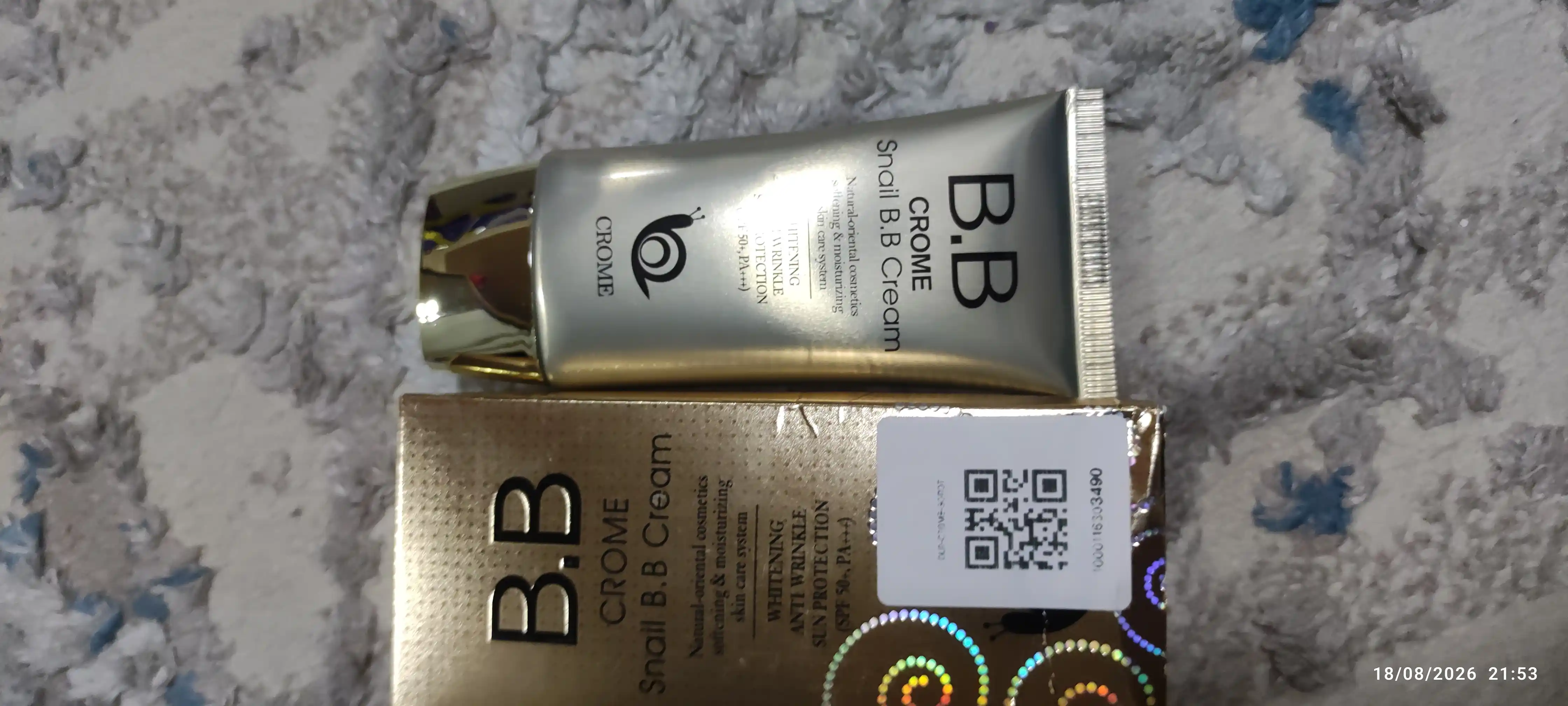 CROME SNAIL BB krem SPF50, с муцином улитки, отбеливающий тональный крем