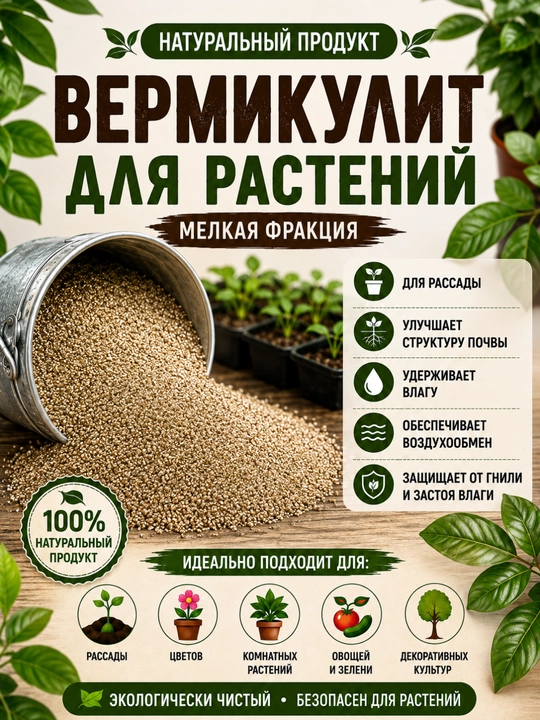 Вермикулит для растений — 100% природный гидроаккумулятор и разрыхлитель - 