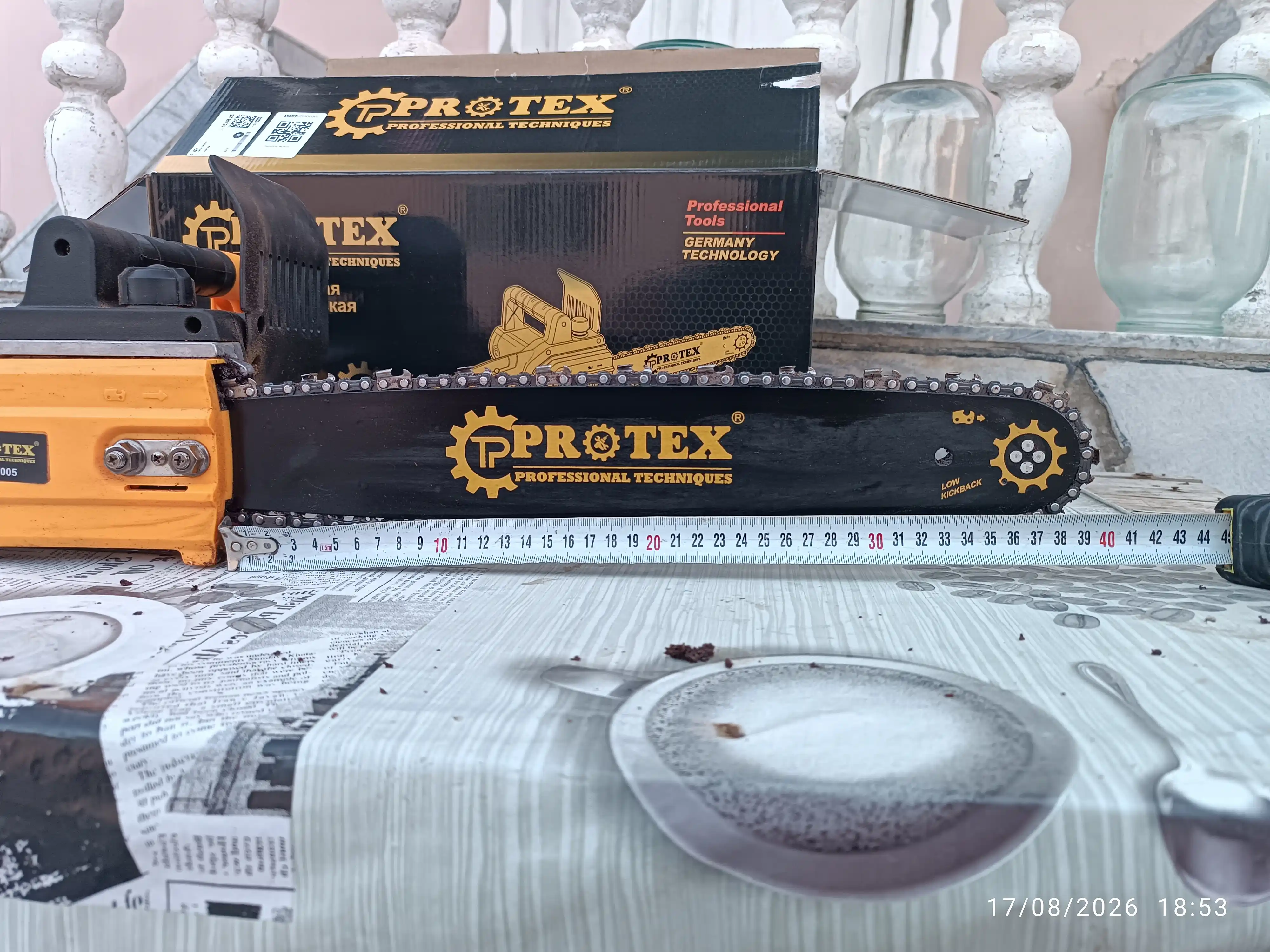 Protex 1800W 29T elektr zanjirli arrasi - Elektr arrani avtomatik moylash tizimi