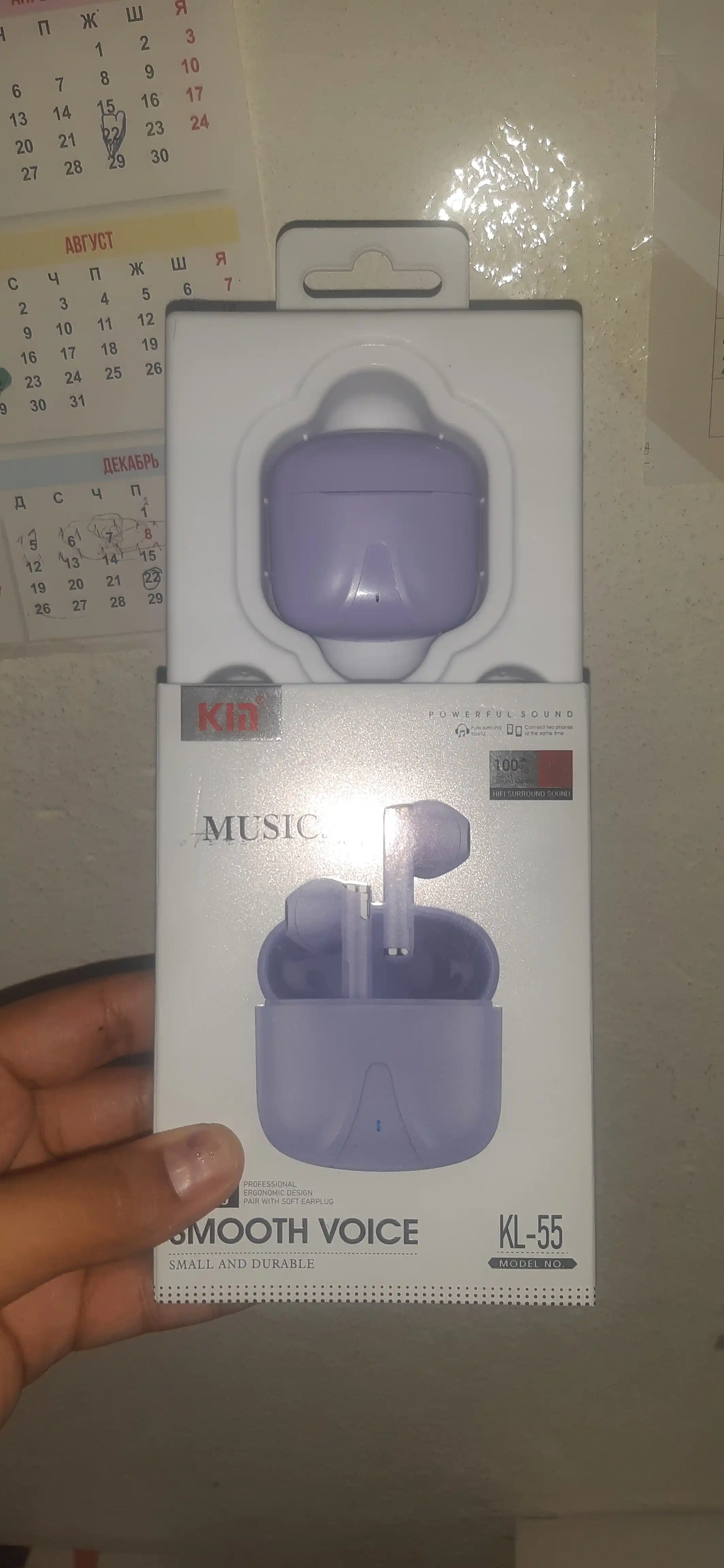 Simsiz quloqchinlar KIN KL55, Bluetooth 5.4, sensor boshqaruv, mikrofon, 6 rang