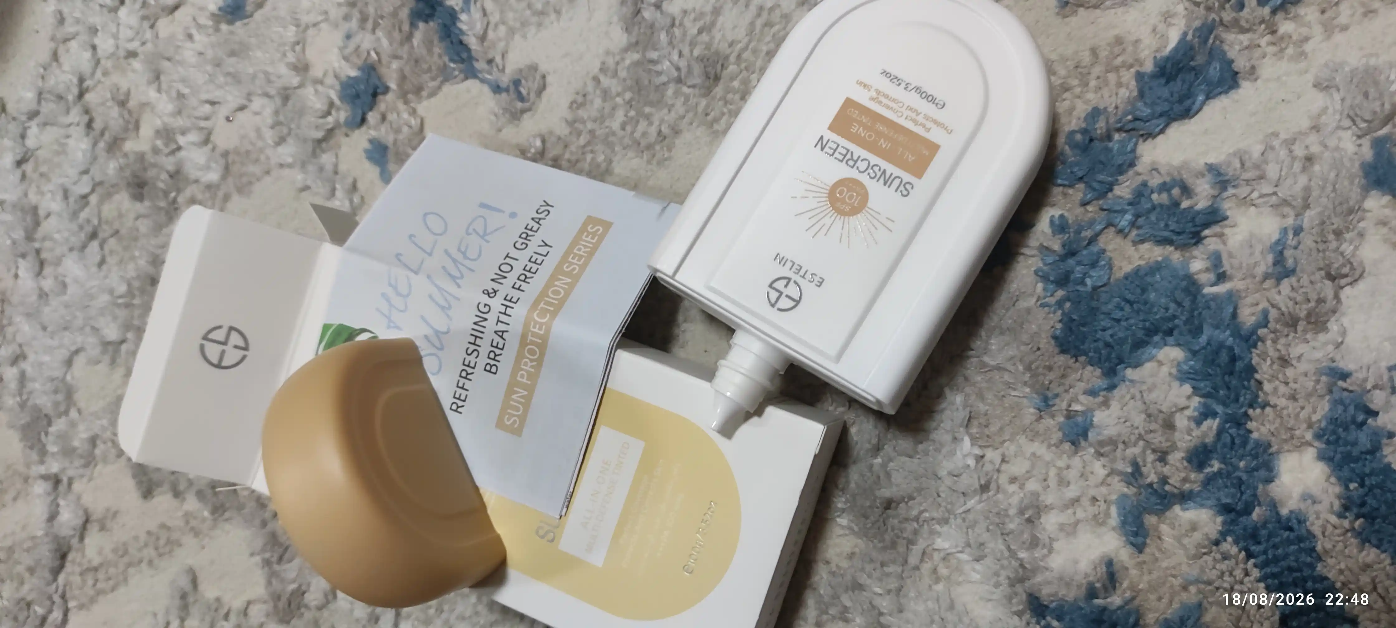 Quyoshdan himoyalovchi krem Estelin, SPF yuz va tana uchun krem, oqartiruvchi 100, 50 g