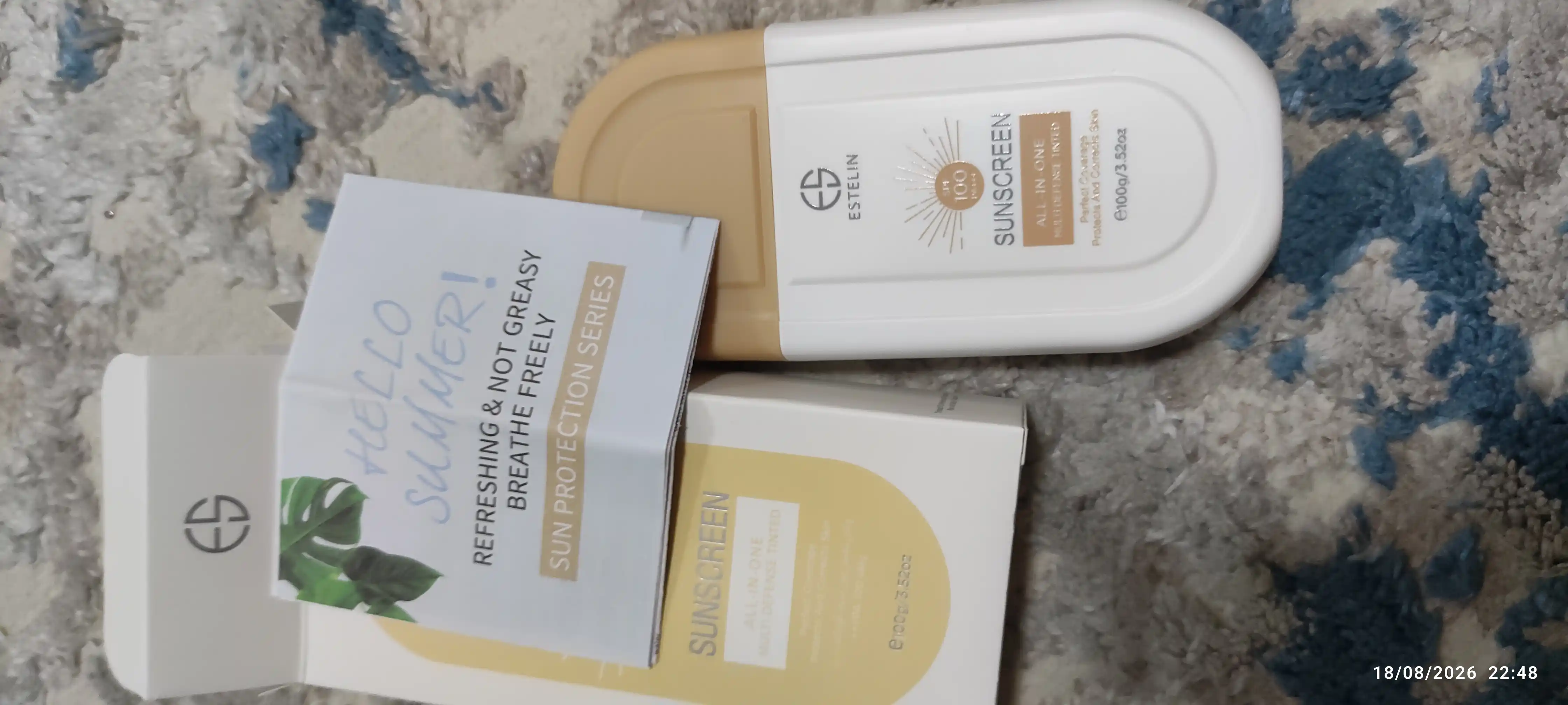 Quyoshdan himoyalovchi krem Estelin, SPF yuz va tana uchun krem, oqartiruvchi 100, 50 g