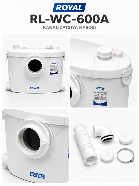 Канализационный насос ROYAL RL-WC-600A, 550 Вт, 145 л/мин, 8 м
