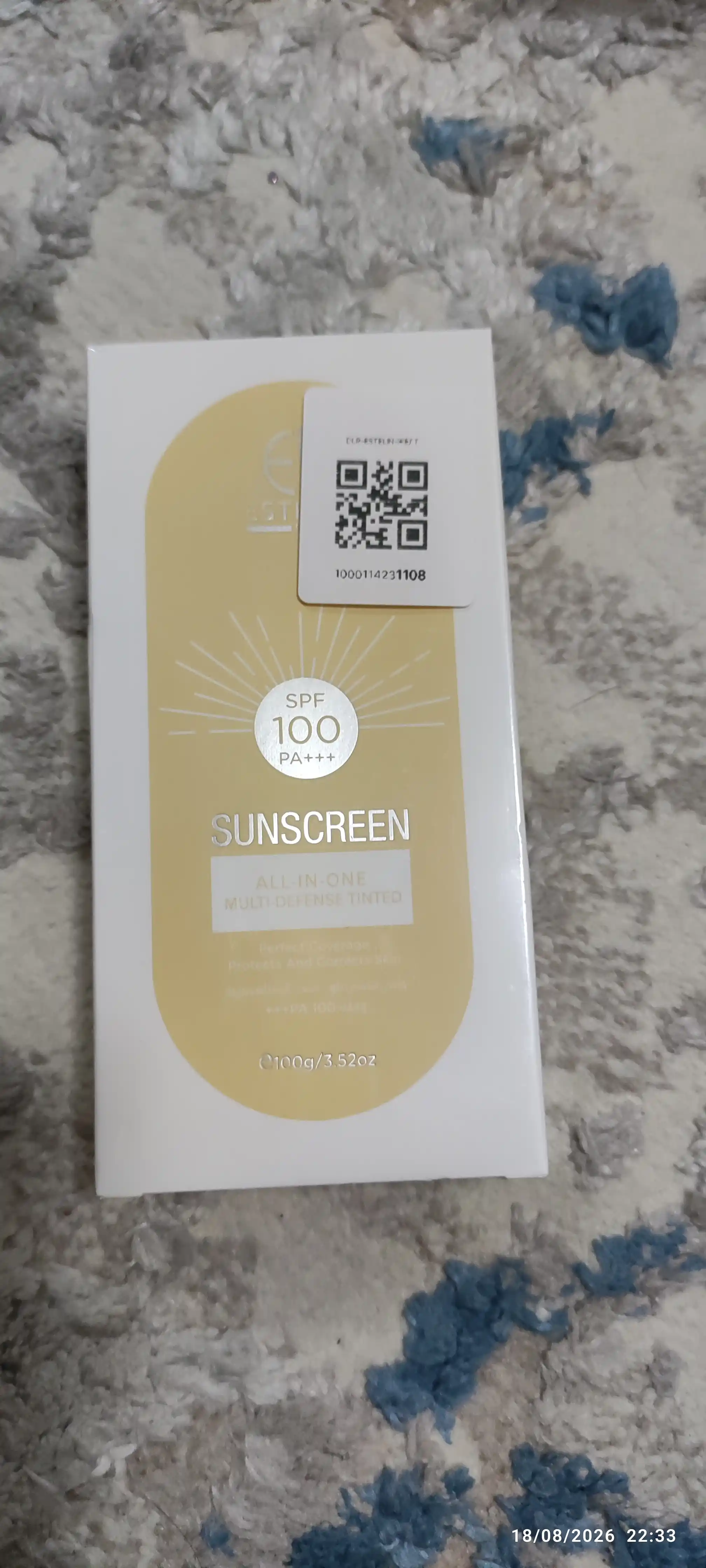 Quyoshdan himoyalovchi krem Estelin, SPF yuz va tana uchun krem, oqartiruvchi 100, 50 g
