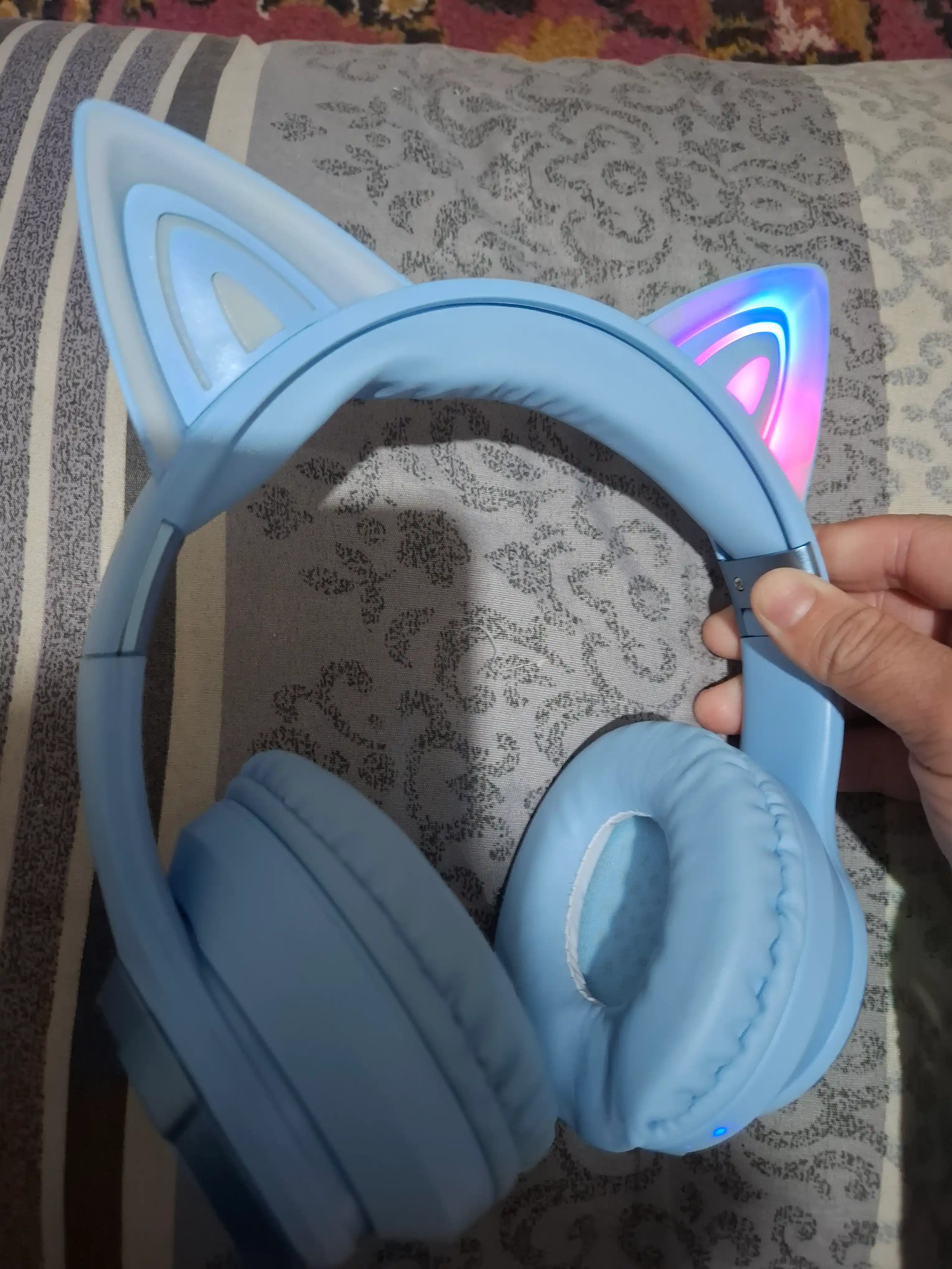 O‘yin uchun simsiz Bluetooth quloqchin Cat Ears LED, 40 mm, bukiladigan, stereo ovoz