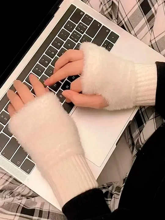 Qizlar va o‘smirlar uchun issiq trikotaj qo‘lqoplar, kuz-qish, barmoqsiz qo‘lqoplar
