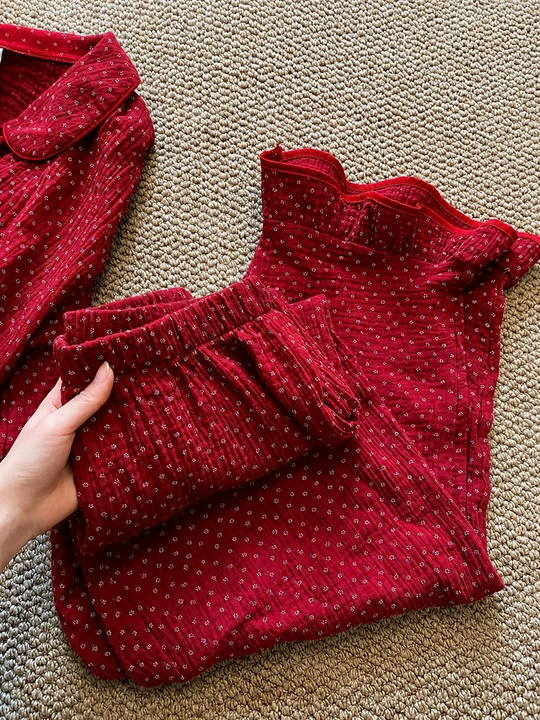 Ayollar uchun uzun yengli uzun shimli pijama – kuz, qish va bahor uchun