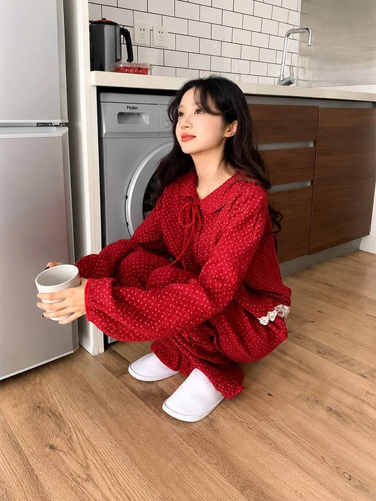 Ayollar uchun uzun yengli uzun shimli pijama – kuz, qish va bahor uchun
