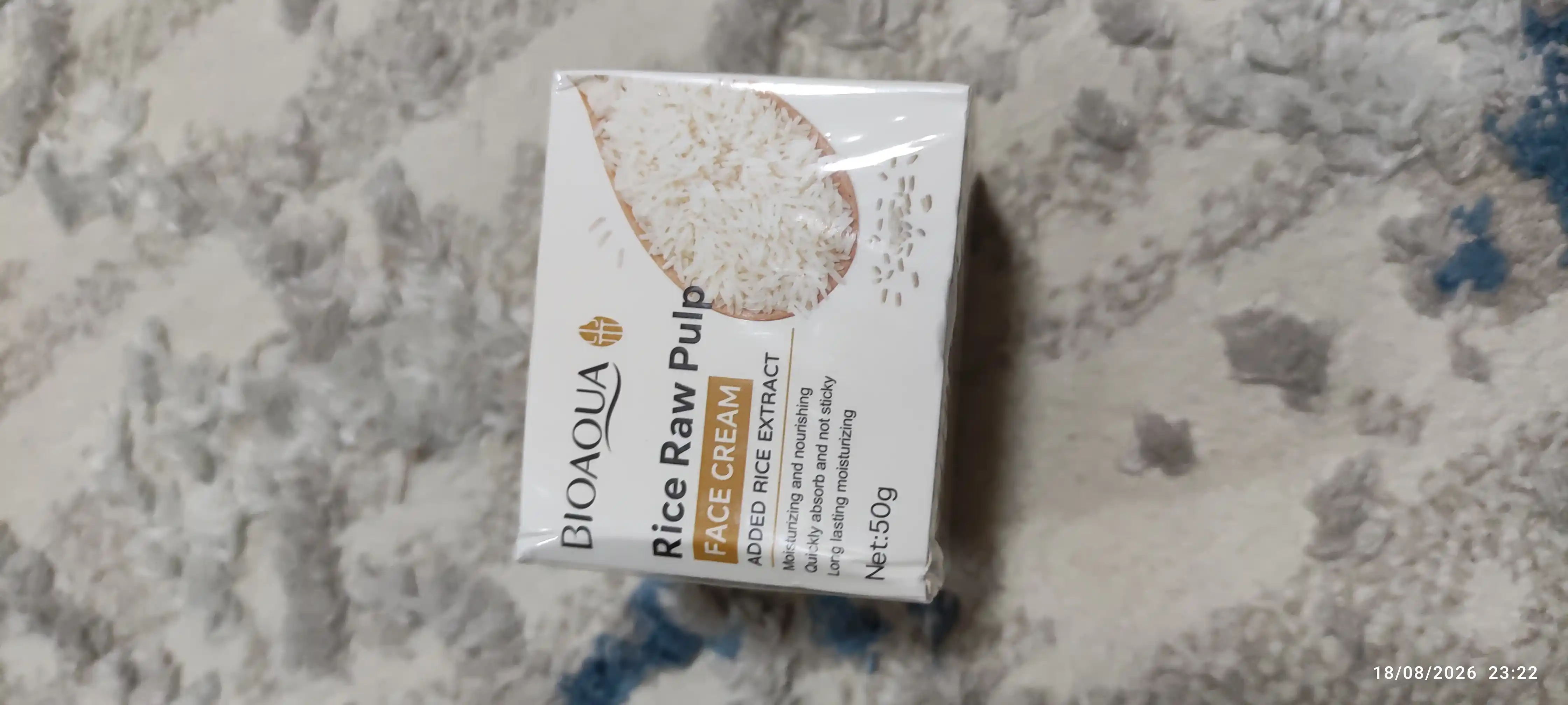 Bioaqua guruch ekstraktli yuz uchun krem, namlantiruvchi krem, 50 g