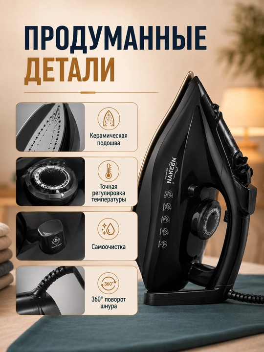 Bug'li dazmol keramika ostlik va o'z-o'zini tozalash funksiyali 2400-3000 Vt