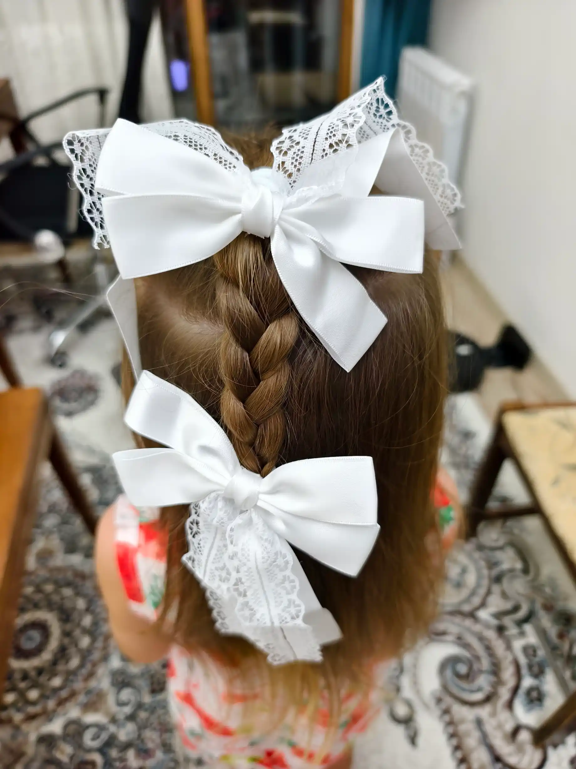 Белые школьные бантики для волос, на резинках, 2 шт