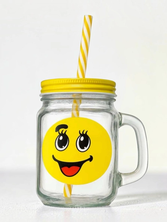 Naychali krujka, tutqichli, qopqoqli va naychali shisha krujka, 300 ml - 