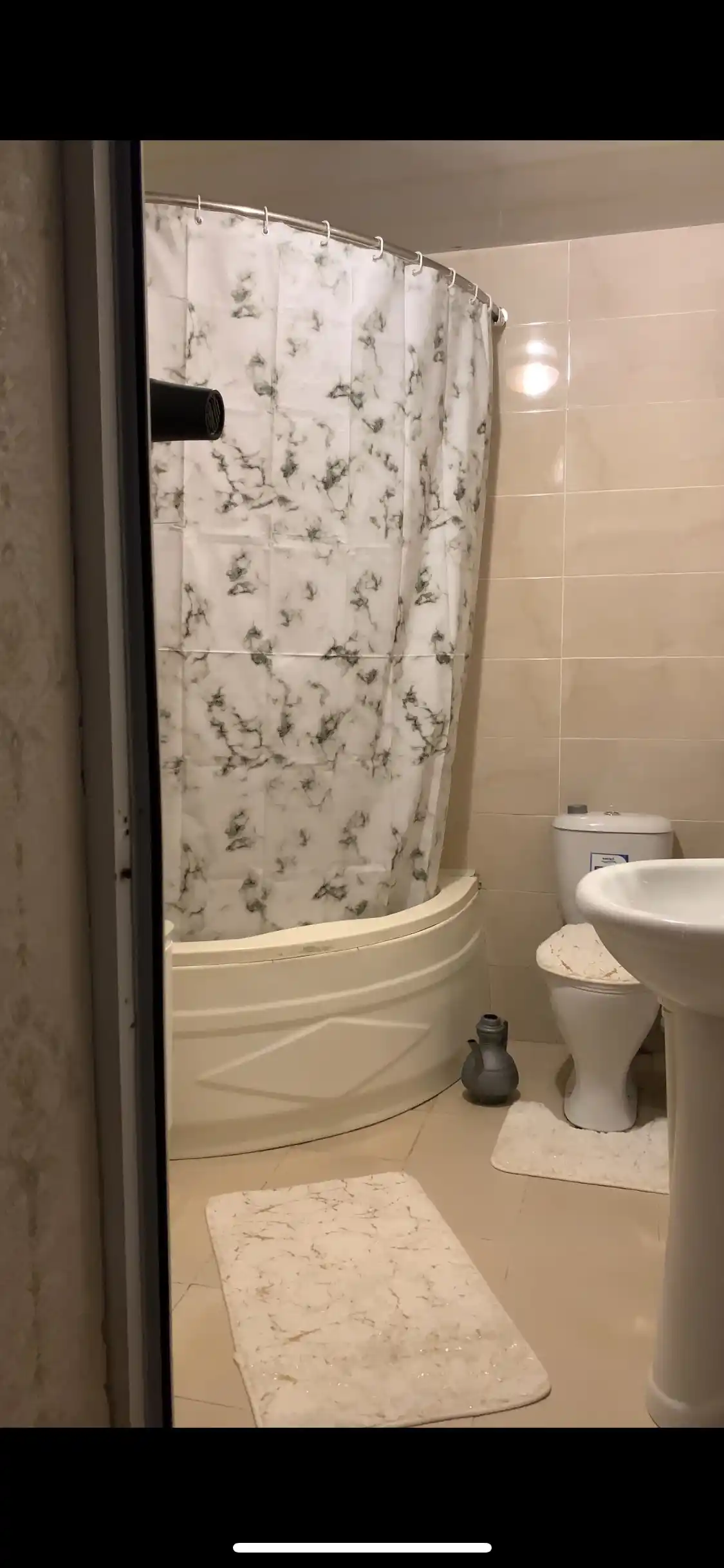 Vannaxona uchun 180x200 o‘lchamli suv o‘tkazmaydigan parda
