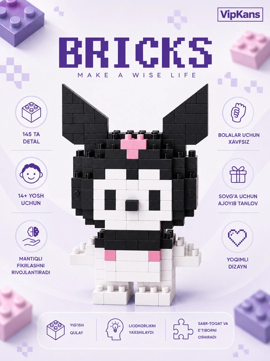3D Lego konstruktor, bolalar va kattalar uchun jumboq va boshqotirma, yorqin rangda, mini - 