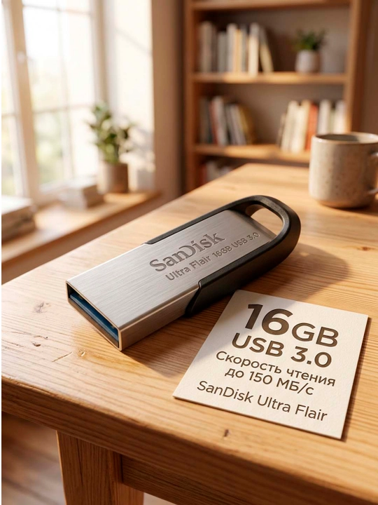 Флешка SanDisk Ultra Fair USB 3.0, 16ГБ/32ГБ/64ГБ/128ГБ - 