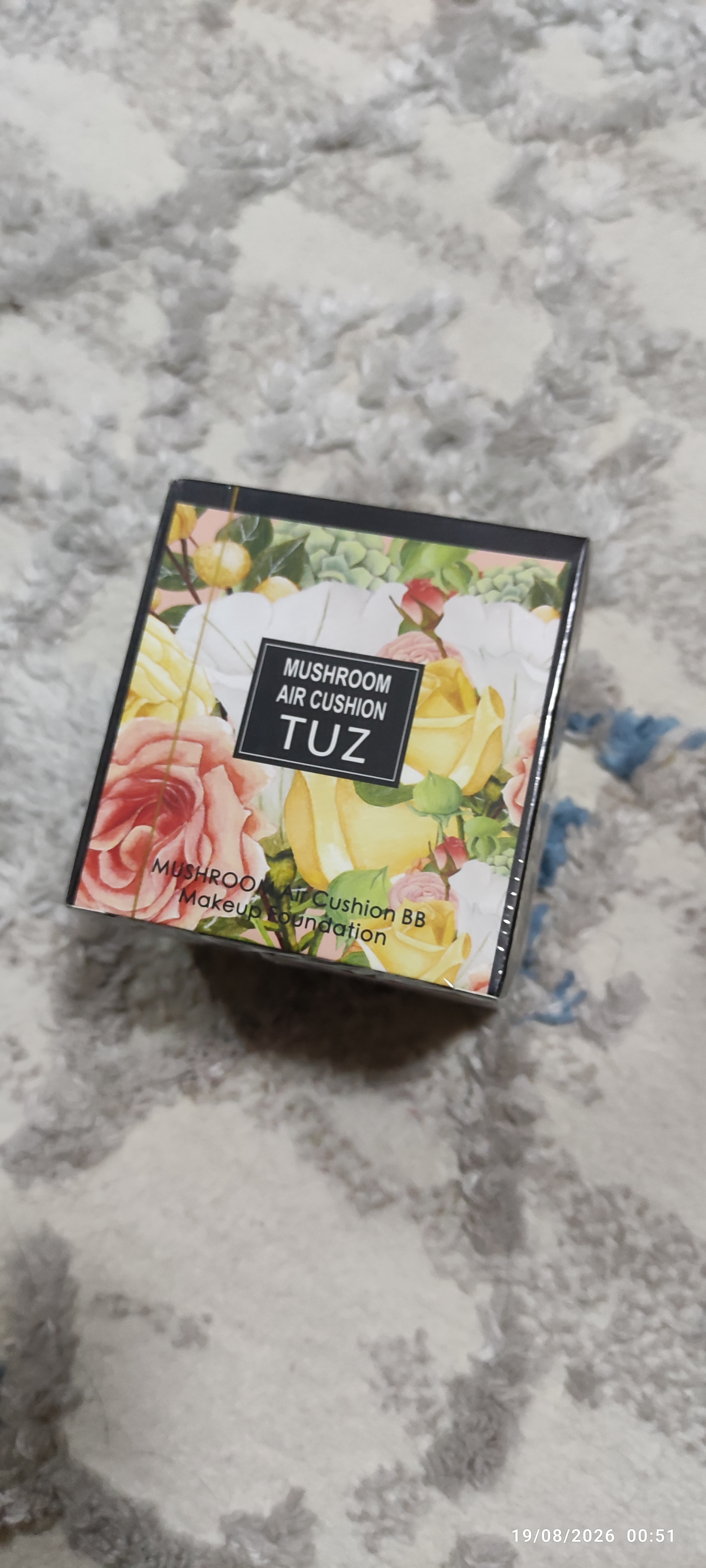 Tonal BB krem kushon TUZ Mushroom Air Cushion, yuz uchun, upa, namlovchi, 12 g