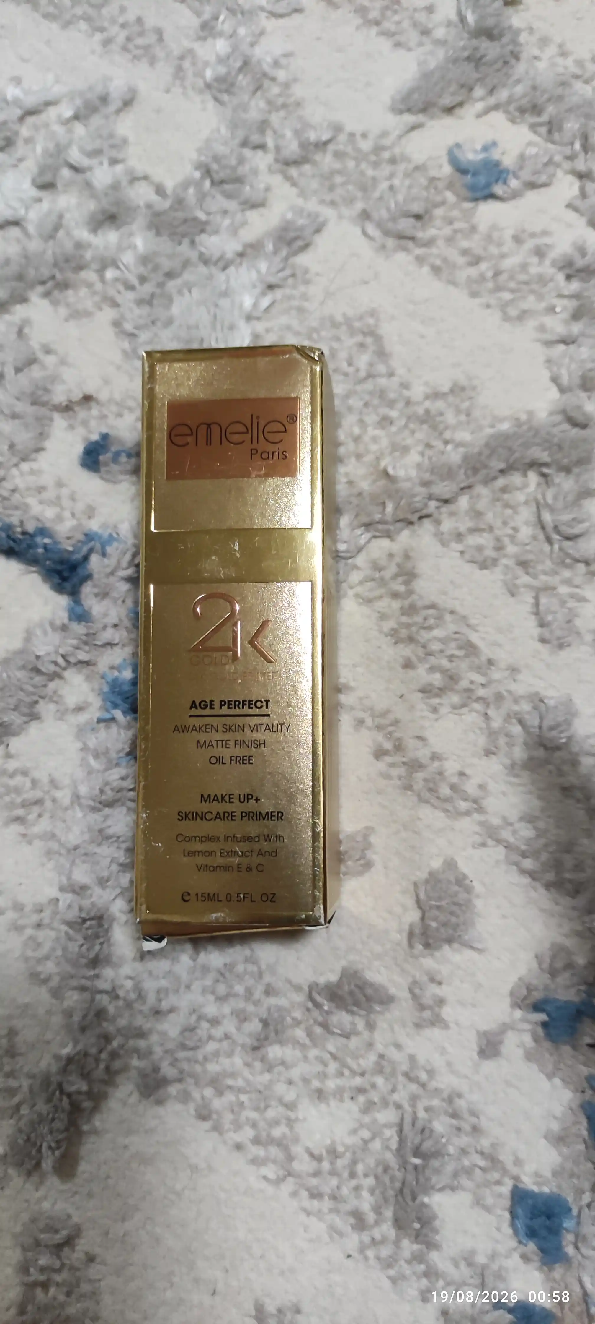 Основа под макияж EMELIE 24K GOLD, база под макияж для лица, праймер, тональная основа 15 г
