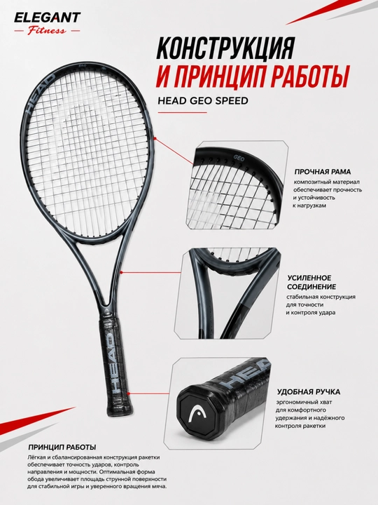 HEAD Geo Speed tennis raketkasi, g‘ilofi bilan