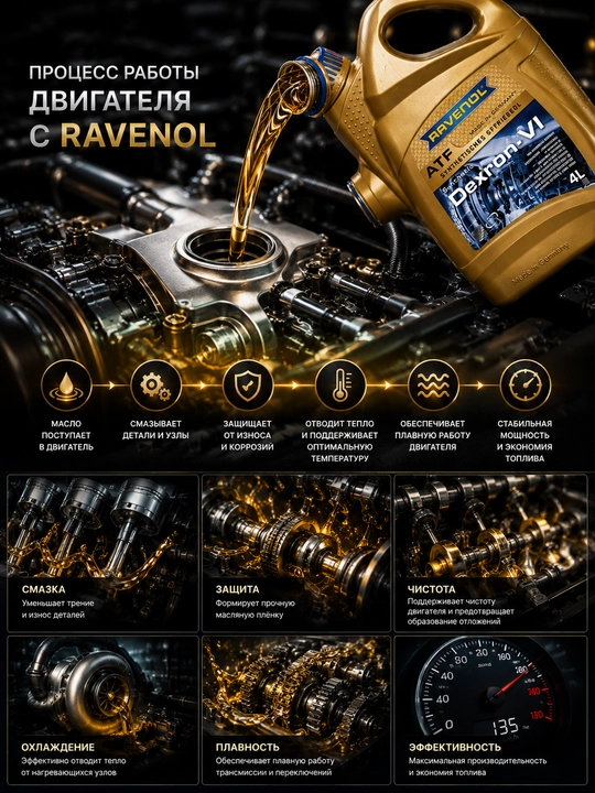 Масло АКПП RAVENOL ATF Dexron VI