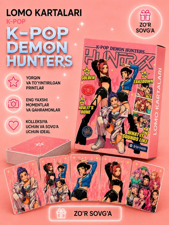 Lomo карты K-POP DEMON HUNTERS, 55 шт, коллекционные карточки для фанатов KPOP