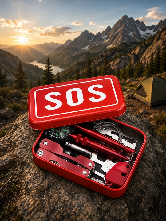 Многофункциональный аварийный набор SOS для туризма и выживания