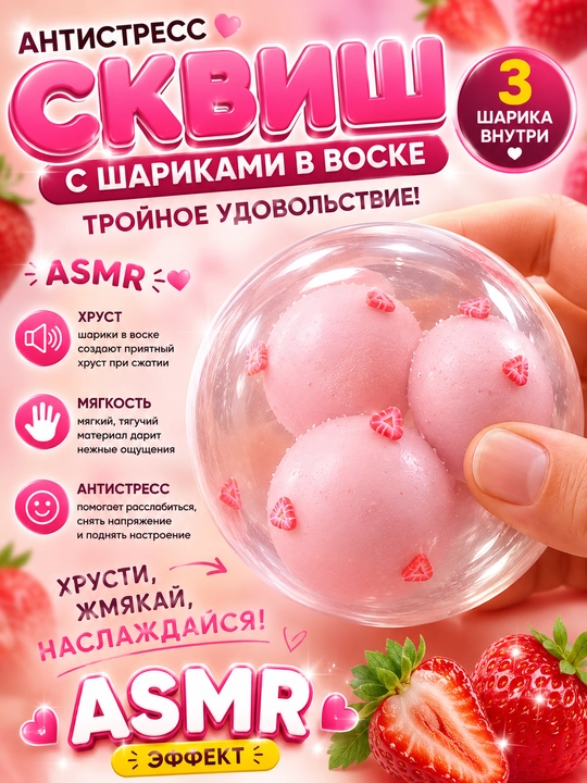 Антистресс сквиш Crispy Balls в воске, ASMR хрустящий мячик для рук - 