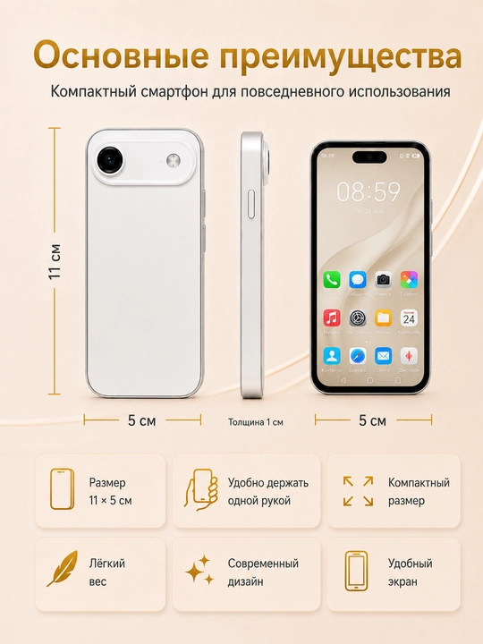Bolalar uchun ixcham Air mini sensorli telefoni, 2 SIM