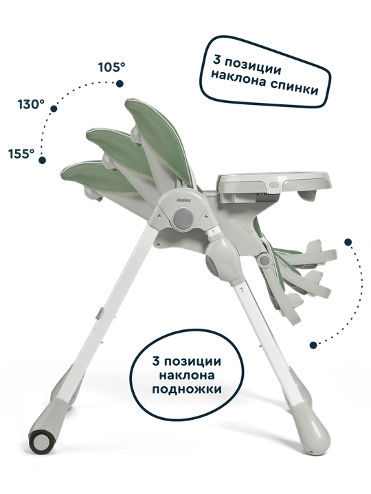 Детский стульчик для кормления Junion Lumi, зелёный