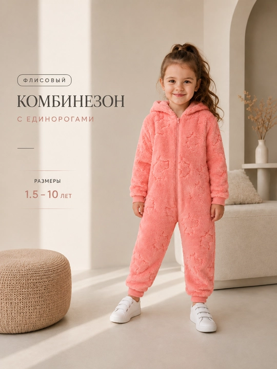 Детская теплая плюшевая пижама, комбинезон кигуруми для детей 1-8 лет, пижама слип - 