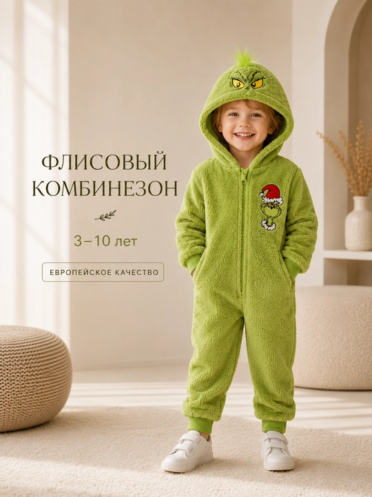 Bolalar uchun issiq plyush pijama, kigurumi kombinezon, 1 yoshdan 8 yoshgacha kiyim - 