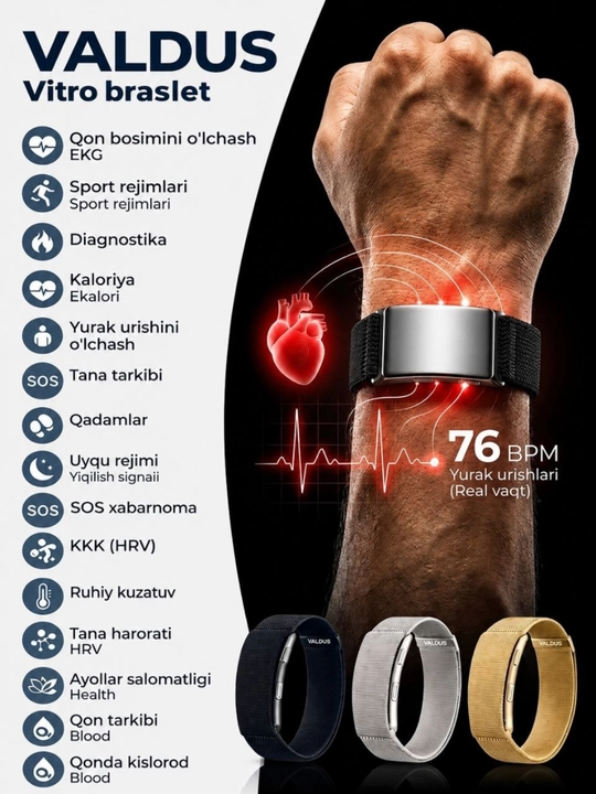 Умный фитнес-браслет Valdus Vitro ECG