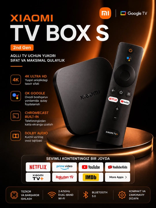 Xiaomi TV Box S (2-avlod) / Xiaomi TV Stick – Smart TV Media Pleeri 4K Ultra HD - 